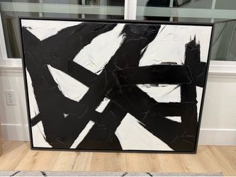 Large Black & White Abstract (47.5” × 35.5”)