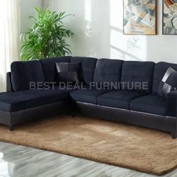 New Sectional + Storage Ottoman  — Left or Right Chaise — Delivery Available