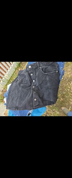 Button Down Jean Skirt