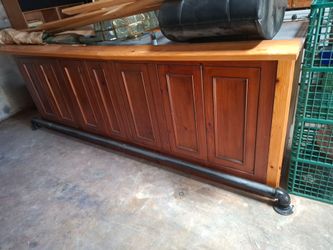 Full length BAR w/mini fridge and 2 stools 114"x 32"