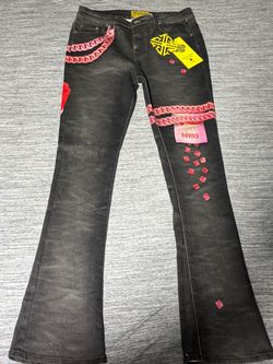Guapi Chains Black Flare Jeans
