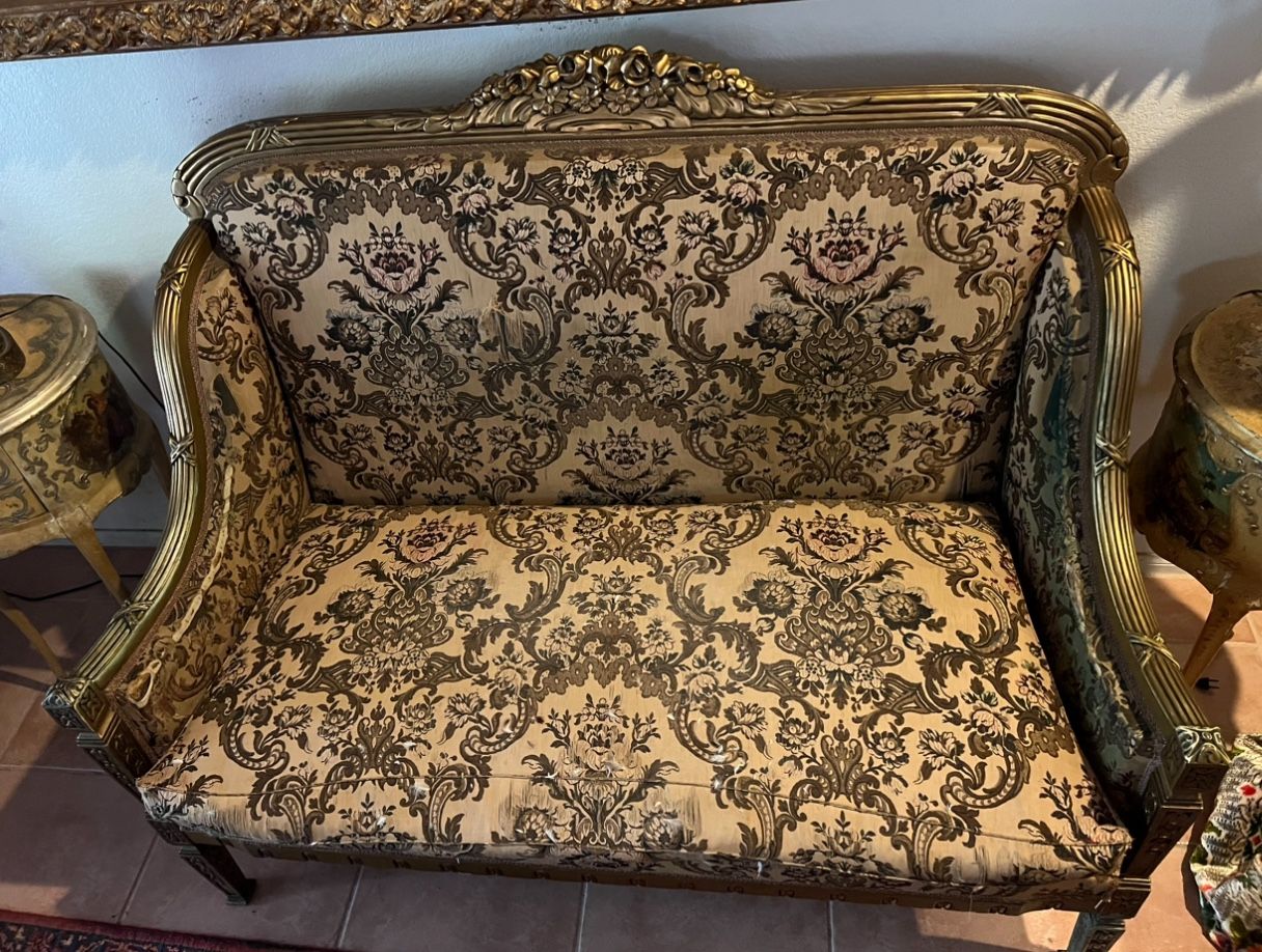 Louis XVI 9 piece Sofa Set,2 armchairs, 6 chairs, stunning embroidery - $850