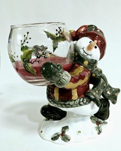 2005 Royal Doulton Snowman Votive Candle Holder 
