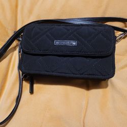 Black Vera bradley clutch with strap.