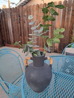 Ceramic vase grey, boʻ hoo style