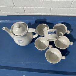 White flower Tea Set 