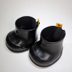 Build A Bear Shoes Wellies Boots Black Rubber Rain Clothes Outfit Plush Toy BABW