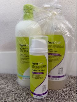 DevaCurl No-Poo Original, Light Defining Gel, and Styling Cream Set