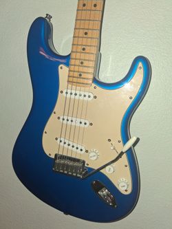 2003 Fender American Stratocaster Chrome Blue Electric Guitar