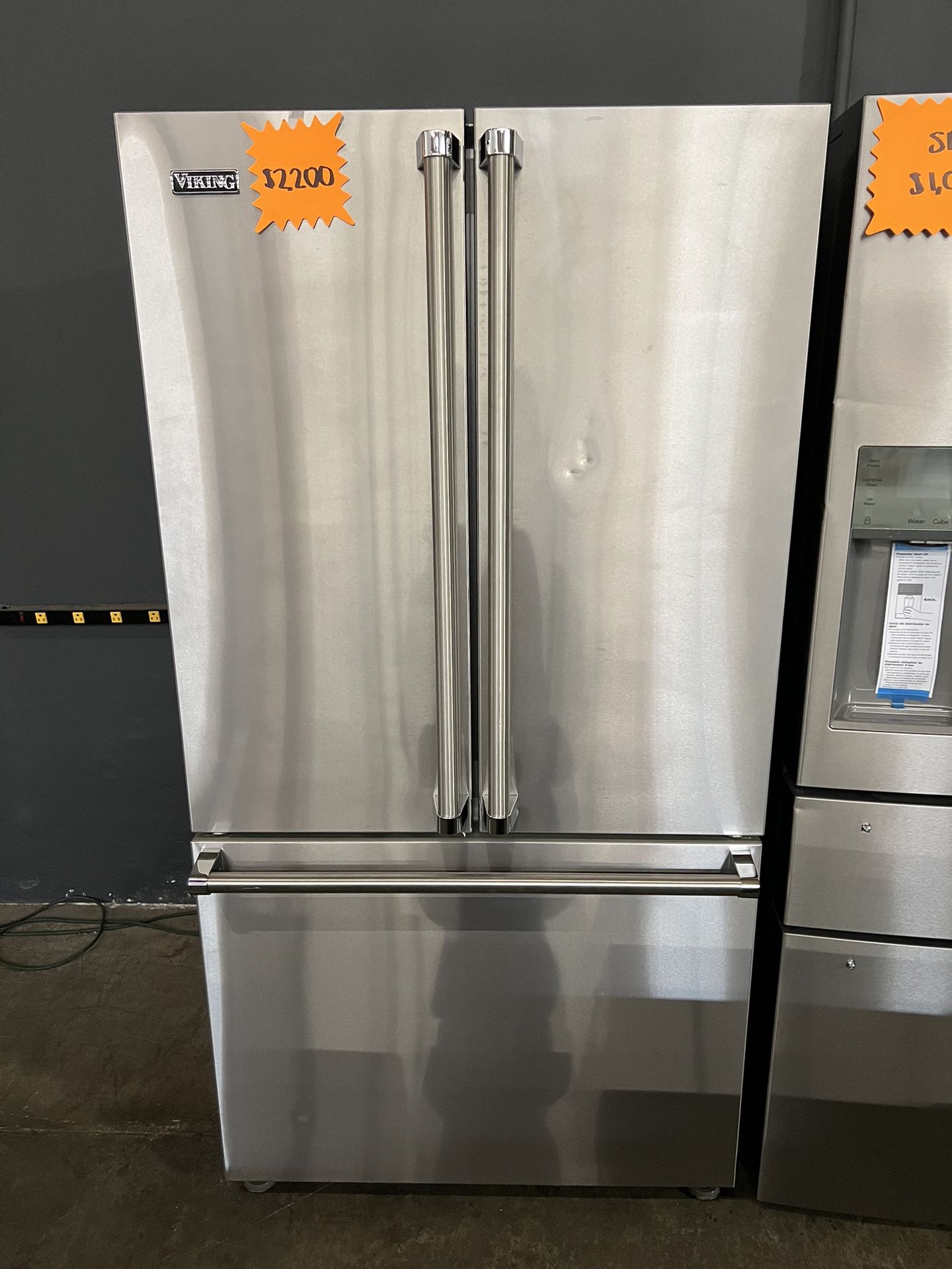 Viking Stainless Steel Three Door refrigerator 