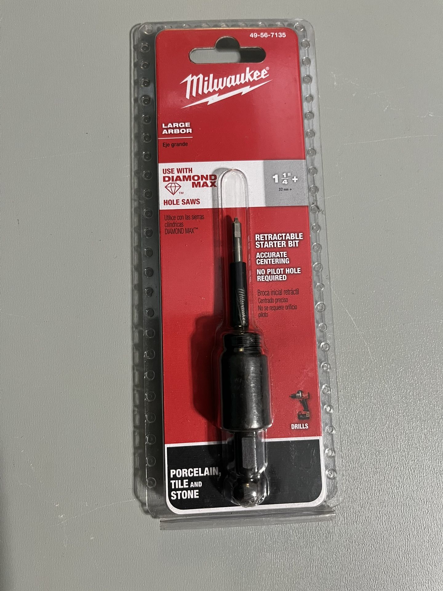 Milwaukee Retractable Starter Bit with Large Arbor For Diamond Plus Hole Saws