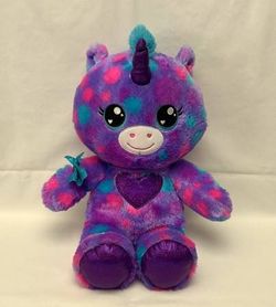 Build-A-Bear Heartables unicorn plush Sprinkle purple with dots Dottie BAB 17”