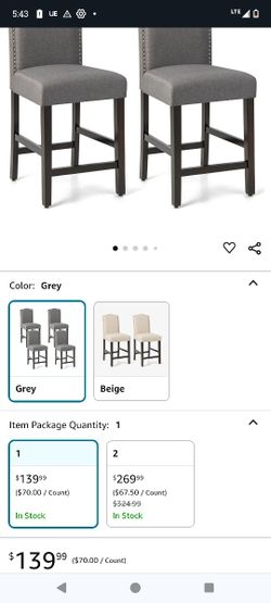 Giantex Bar Stool, 25" Counter Height Bar Dining Chair