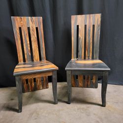 Solid Wood 18.5"H Side Chair Set of 2