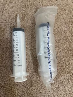 2-Pack 150mL Large Plastic Syringes – Catheter Tip – No Needles – $5