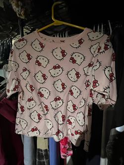 Hello Kitty All-Over Print Pink T-Shirt
