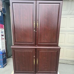 Cherrywood Office Computer Desk Armoire 