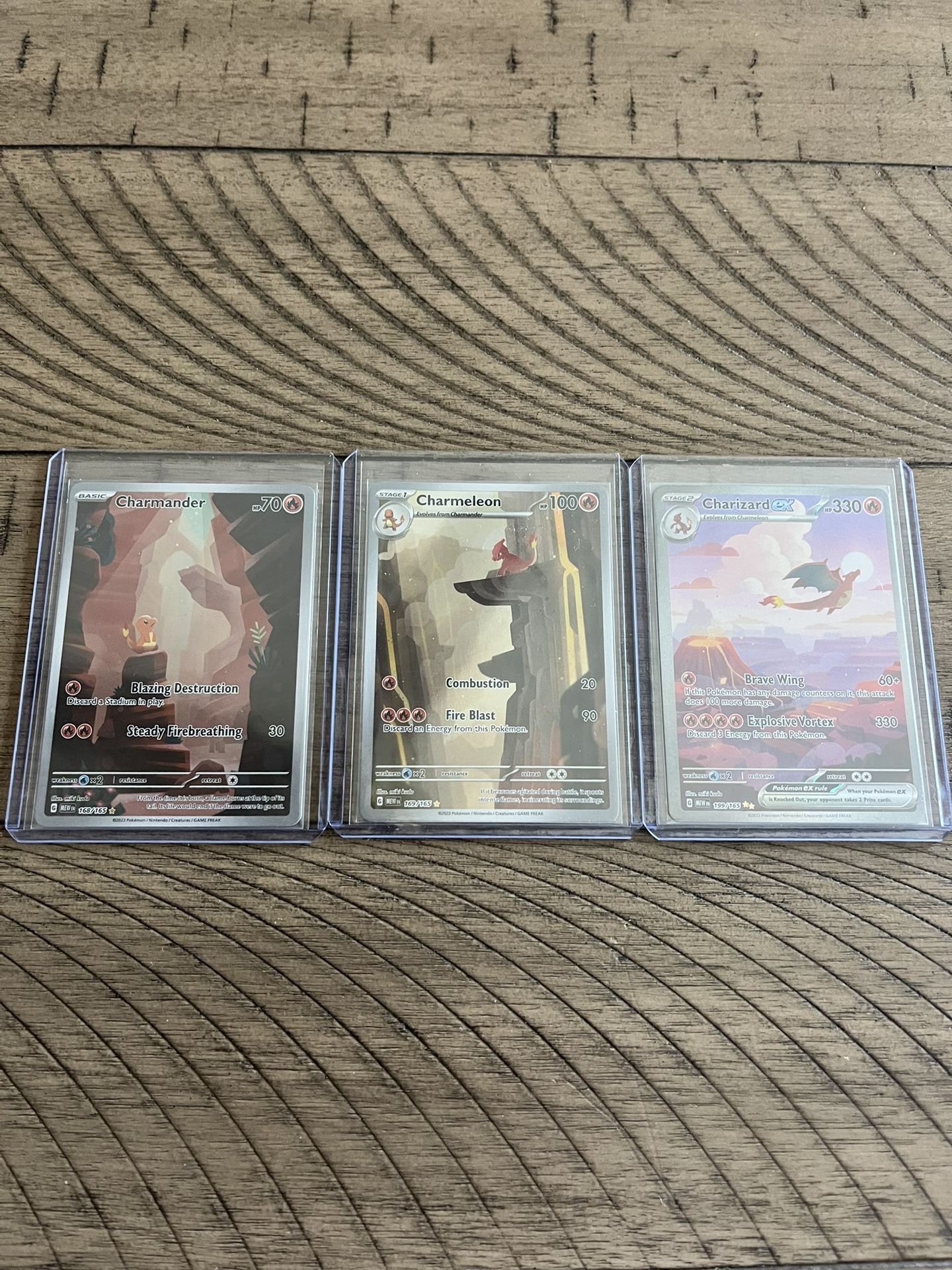 Pokemon SV 151 3 card lot - Charizard ex 199 - Charmeleon 169 - Charmander 168 NM-M