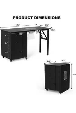 Nail technician desk portable