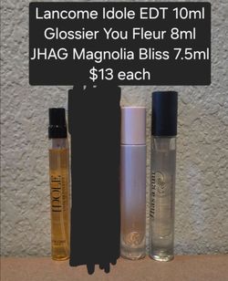 Women's lancome,  glossier, JHAG perfume travel sprays