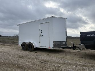 Fresh Tandem Axle 7x14 Enclosed Cargo Box Trailer In Stock!