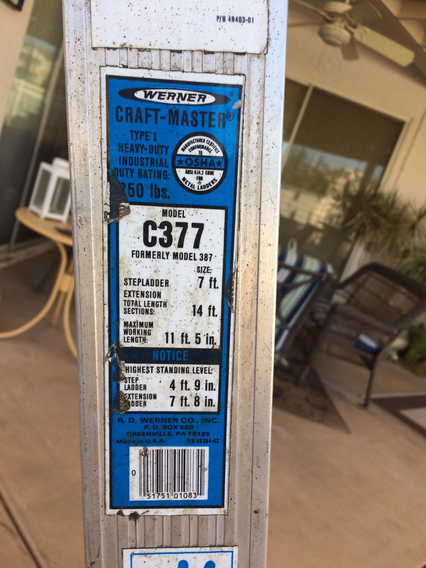 Werner craft master heavy duty ladder