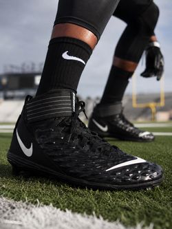 NIKE Force Savage  High-Top Football Cleats Black Size 12