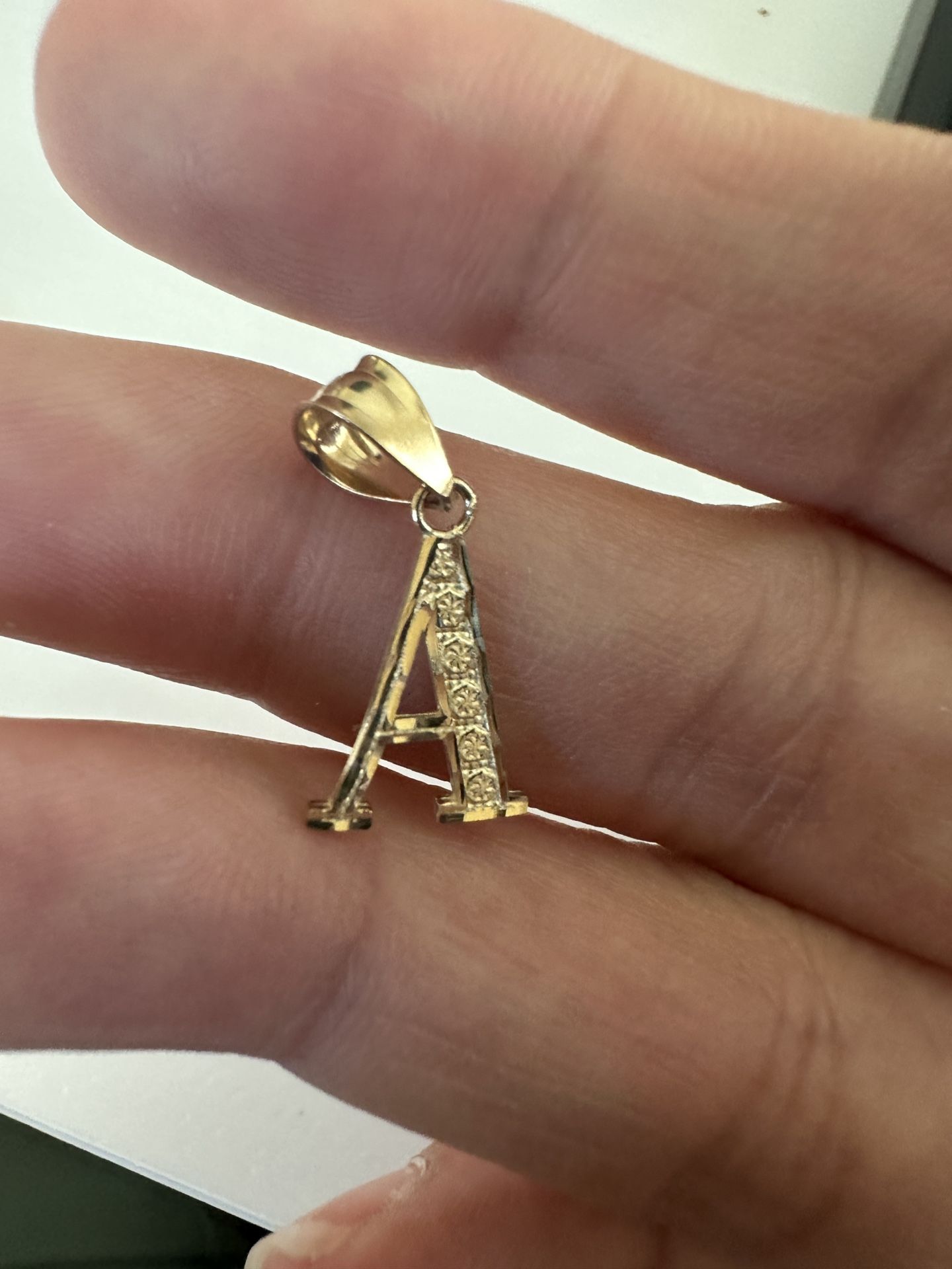 10kt Yellow Gold Initial A Pendant