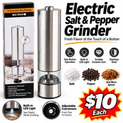 Electric Salt & Pepper Grinder – $10 Each