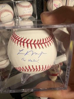 Logan O’hoppe signed baseball Angels baseball