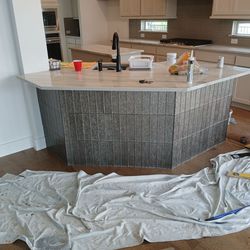 Tile backsplash and bathrooms
