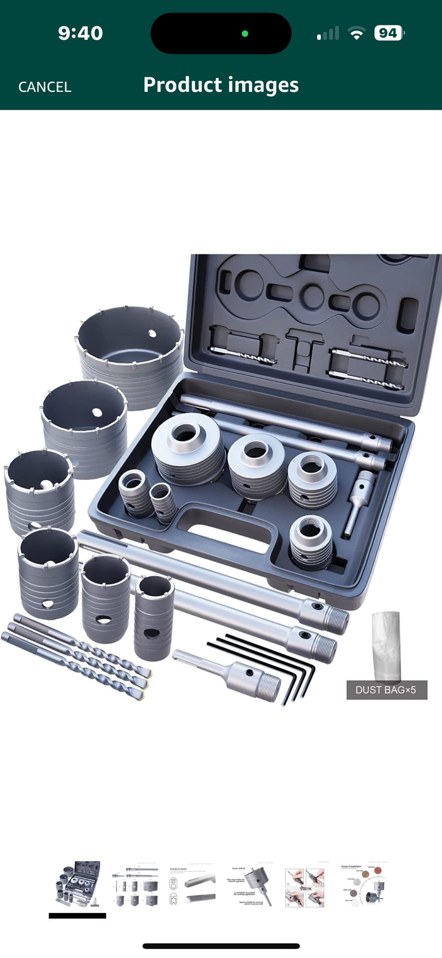 Gst 15pcs Concrete Hole Saw Set