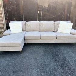 Free Delivery - Light Gray Couch Sofa Sectional
