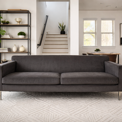 Theatre sofa by Design Within Reach (DWR). Manufactured by American Leather. Designed by Ted Boerner.