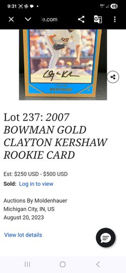 Clayton  Kershaw Boseman   2007 rookie gold card
