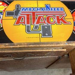 Original SNK Mechanized Attack Arcade Video game Marquee Sign
