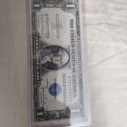1935 D 1 Dollar Blue Seal Near To Solid