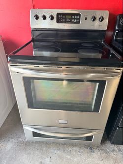 Frigidaire stove dual oven stainless steel electric