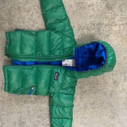 Patagonia Kids 12M Green Hi-Loft Down Hoody