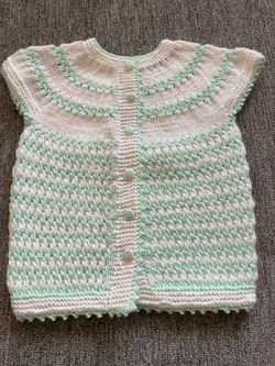 Handknitted Winter Cardigan for 1-2 Year-Old Baby