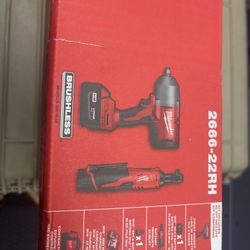 M18 FUEL 18V Cordless Mid Torque 1/2 in. Impact Wrench w/ M12 FUEL 3/8 in. Ratchet & Battery/Charger Combo Kit