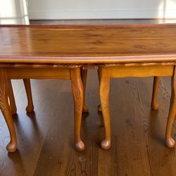 Vintage Nest of Three Queen Anne Style Table; Coffee and Side Tables