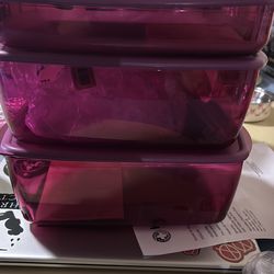 Tupperware morado 3 piezas
