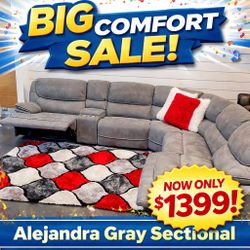 FAST SHIPPING 🚚 NO CREDIT CHECK 💰 ONLY $1399! Alejandra Gray Sectional Set 