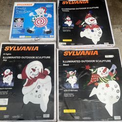 Vintage Sylvania Large Illuminated Outdoor Christmas Sculpture Lot