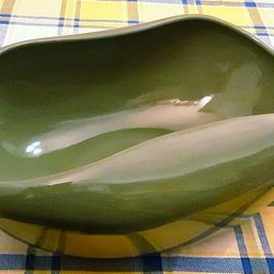 Russel Wright Cedar Green Art Deco MCM Steubenville American Modern Salad Bowl