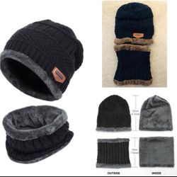 Brand New Kids Knitted Hat Scarf Set Include 2 Pieces Warm Fleece Lined Cap and 2 Pieces Winter Scarf(cash & pick up only)