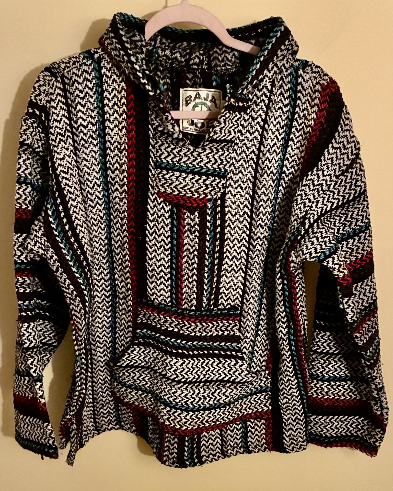Vintage 90s Baja Joe “Drug Rug” in Merlot Baja Hoodie