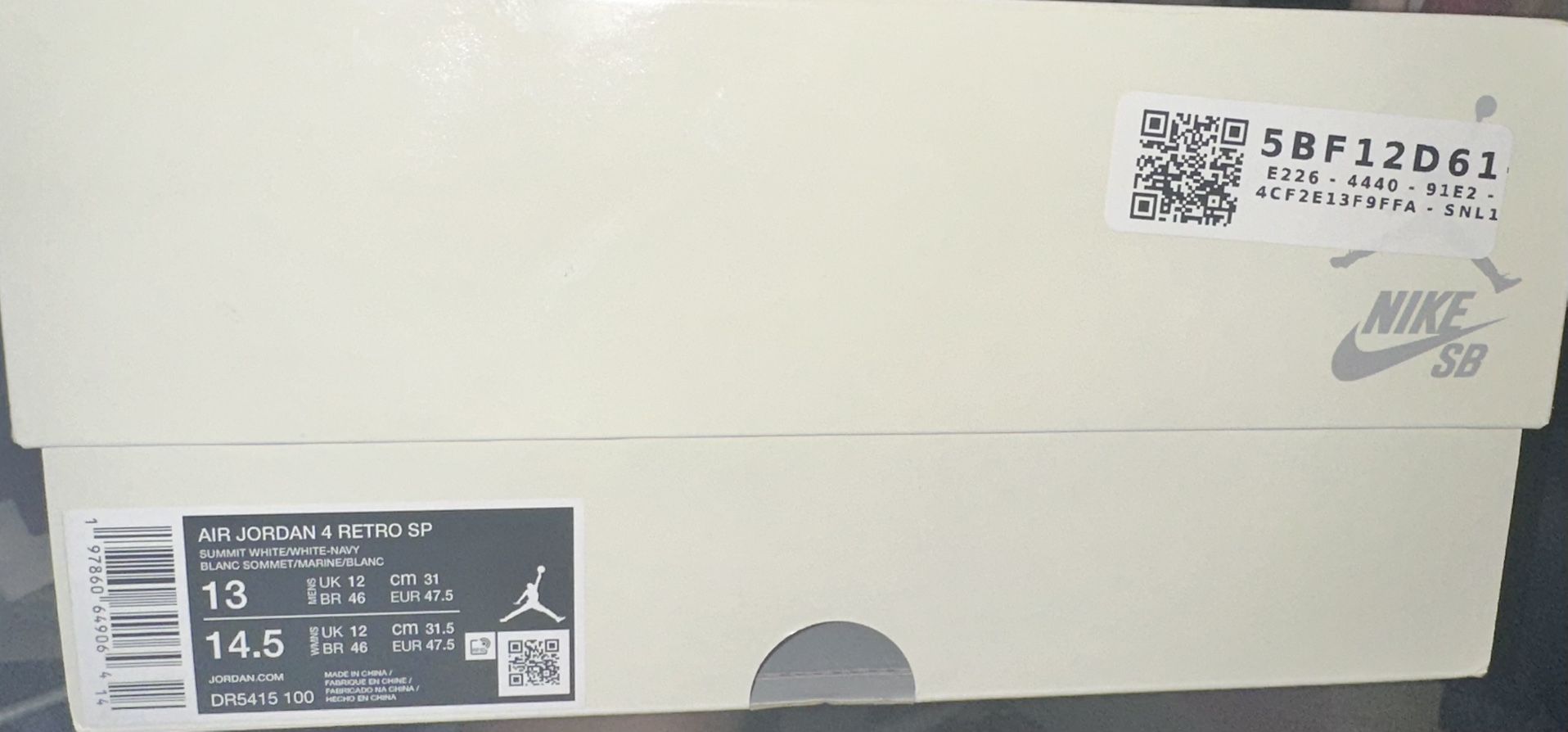BRAND NEW JORDAN RETRO 4 NAVY SB