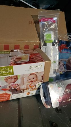 Baby bundle 2 SAFTEY locks, 1 box of single use juice pouches, spiderman float